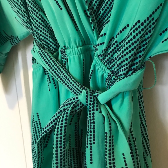 Peach Love Cali Green Patterned Flowy Dress - S - Picture 4 of 5